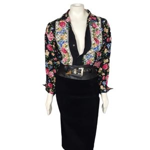 Rare vintage 80s suede/leather sack skirt